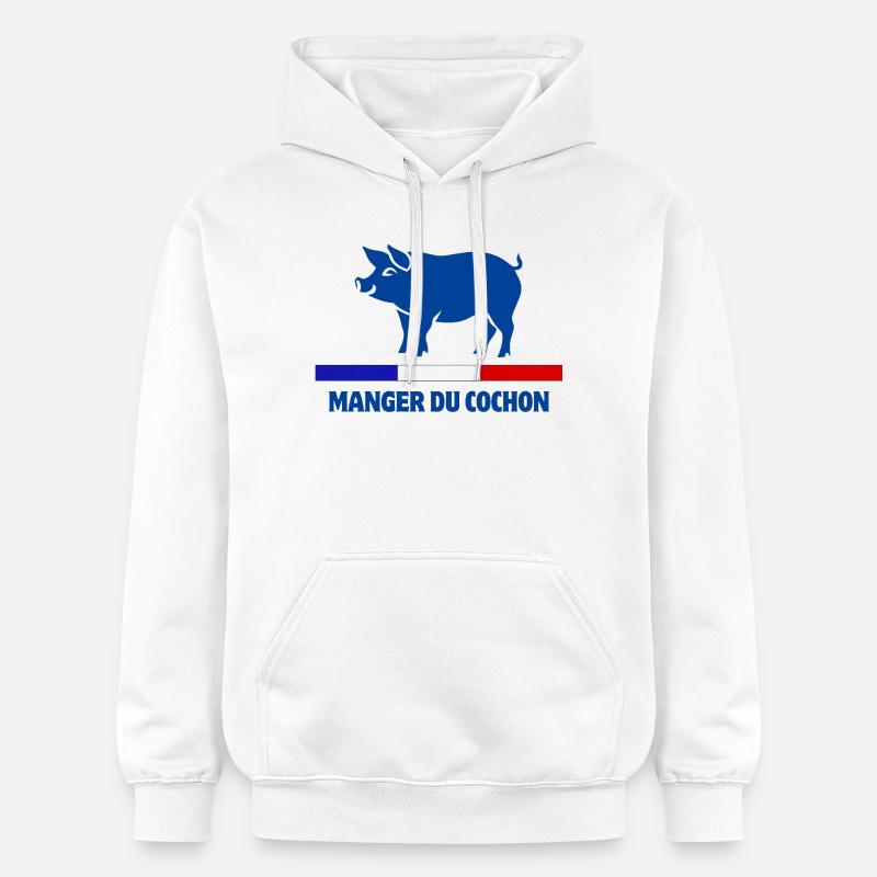 manger du cochon, boucher, boucherie - Sweat à capuche Softstyle® Gildan Unisexe - blanc