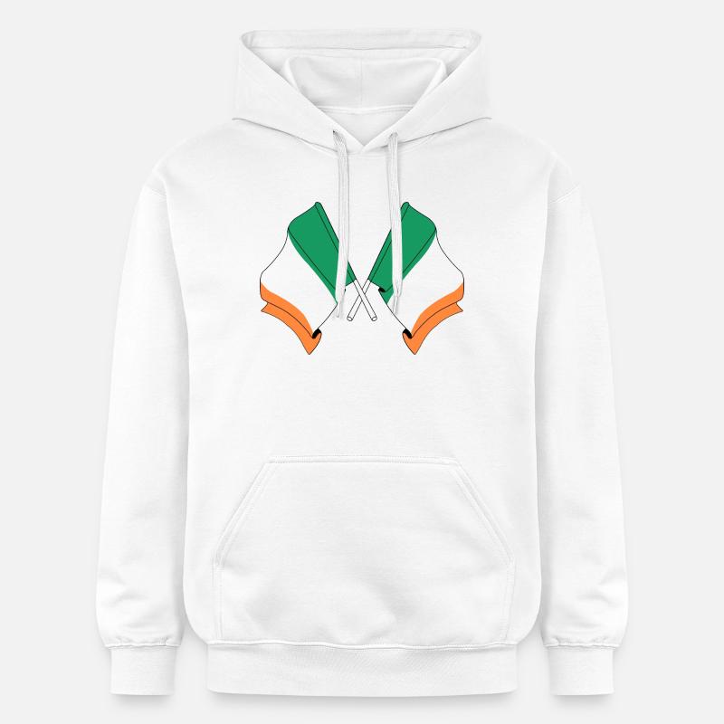 Drapeaux de l’Irlande croisés - Sweat à capuche Softstyle® Gildan Unisexe - blanc
