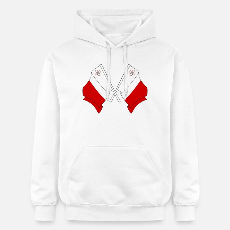 Deux drapeaux Malte - Sweat à capuche Softstyle® Gildan Unisexe - blanc