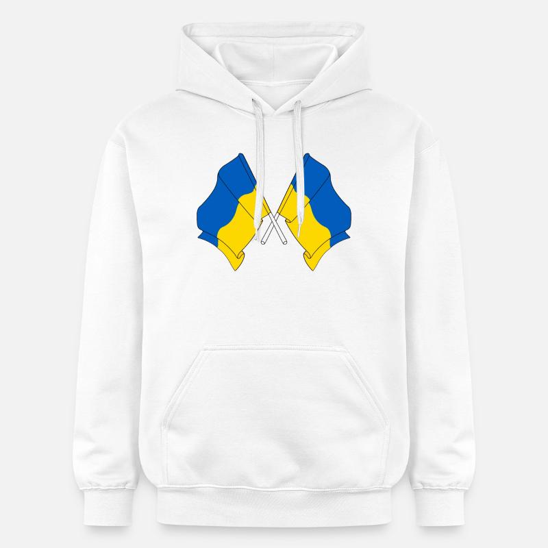Deux drapeaux Ukraine - Sweat à capuche Softstyle® Gildan Unisexe - blanc