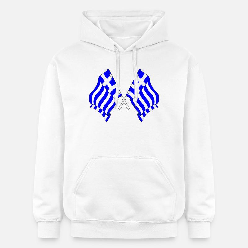 Deux drapeaux de la Grèce - Sweat à capuche Softstyle® Gildan Unisexe - blanc