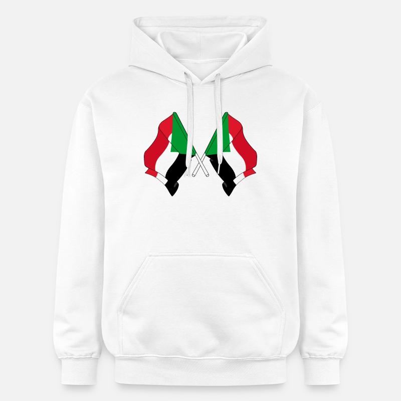 Deux drapeaux du Soudan croisés - Sweat à capuche Softstyle® Gildan Unisexe - blanc