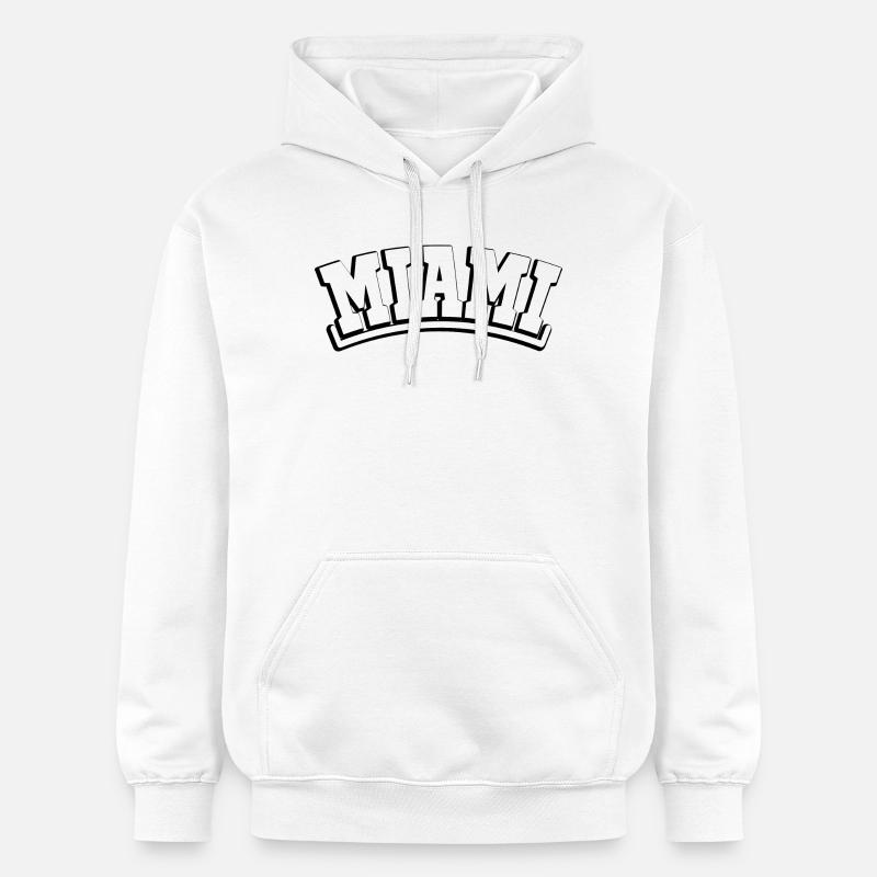 MIAMI Lettrage États-Unis Floride - Sweat à capuche Softstyle® Gildan Unisexe - blanc