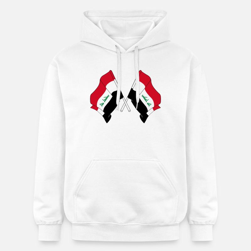 Deux drapeaux croisés de l’Irak - Sweat à capuche Softstyle® Gildan Unisexe - blanc
