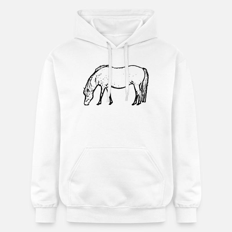 Cheval noir - Sweat à capuche Softstyle® Gildan Unisexe - blanc