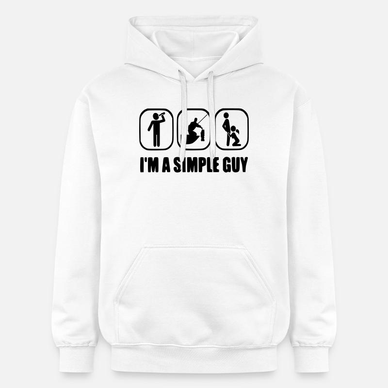 I am a Simply Guy - Gildan Unisex Softstyle® Midweight Hoodie - Weiß