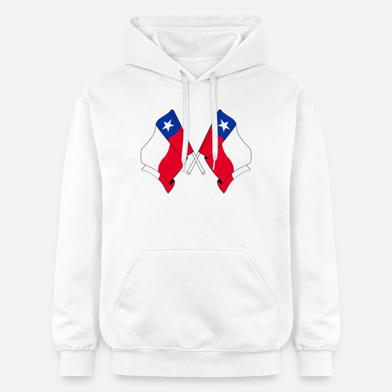 Deux drapeaux croisés du Chili - Sweat à capuche Softstyle® Gildan Unisexe - blanc
