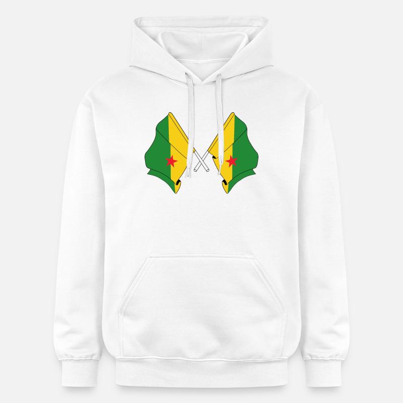 Deux drapeaux croisés de la Guyane - Sweat à capuche Softstyle® Gildan Unisexe - blanc