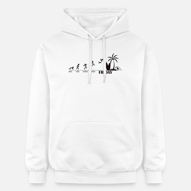 Finally Friday Beach Evolution - Gildan Unisex Softstyle® Midweight Hoodie - white
