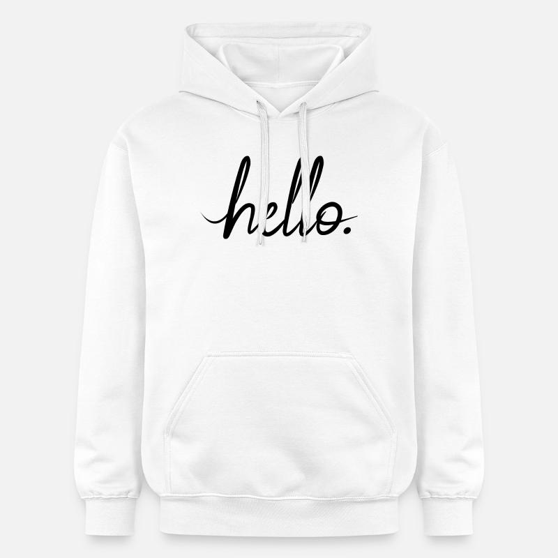hello greeting statement friendly motivational font - Gildan Unisex Softstyle® Midweight Hoodie - white