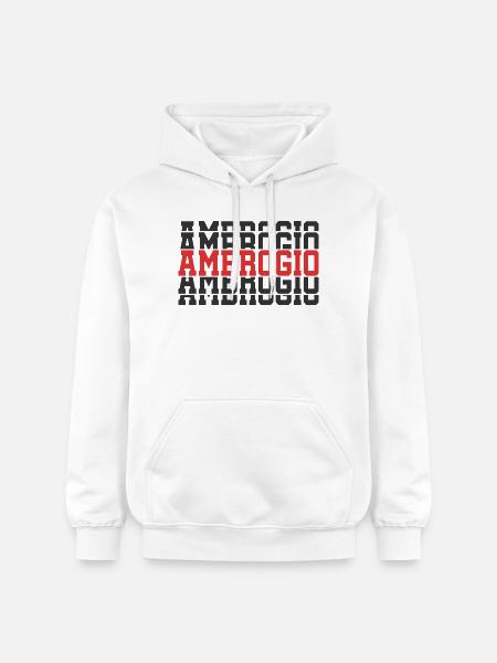 t-shirt Ambrogio gift t-shirt stacked text - Gildan Unisex Softstyle® Midweight Hoodie - white