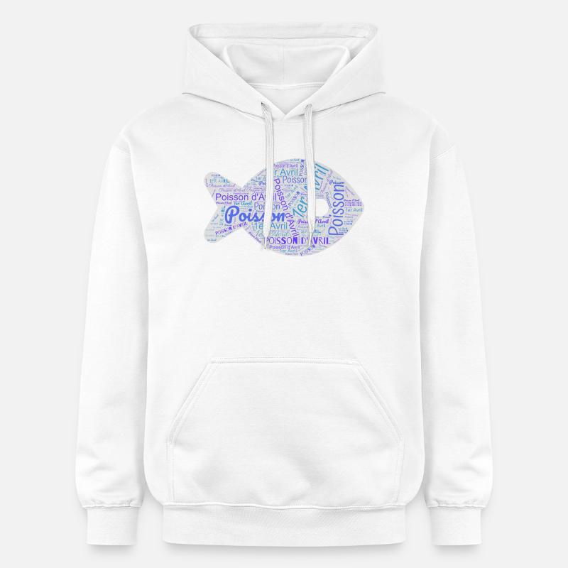 POISSON. POISSON D'AVRIL - Sweat à capuche Softstyle® Gildan Unisexe - blanc
