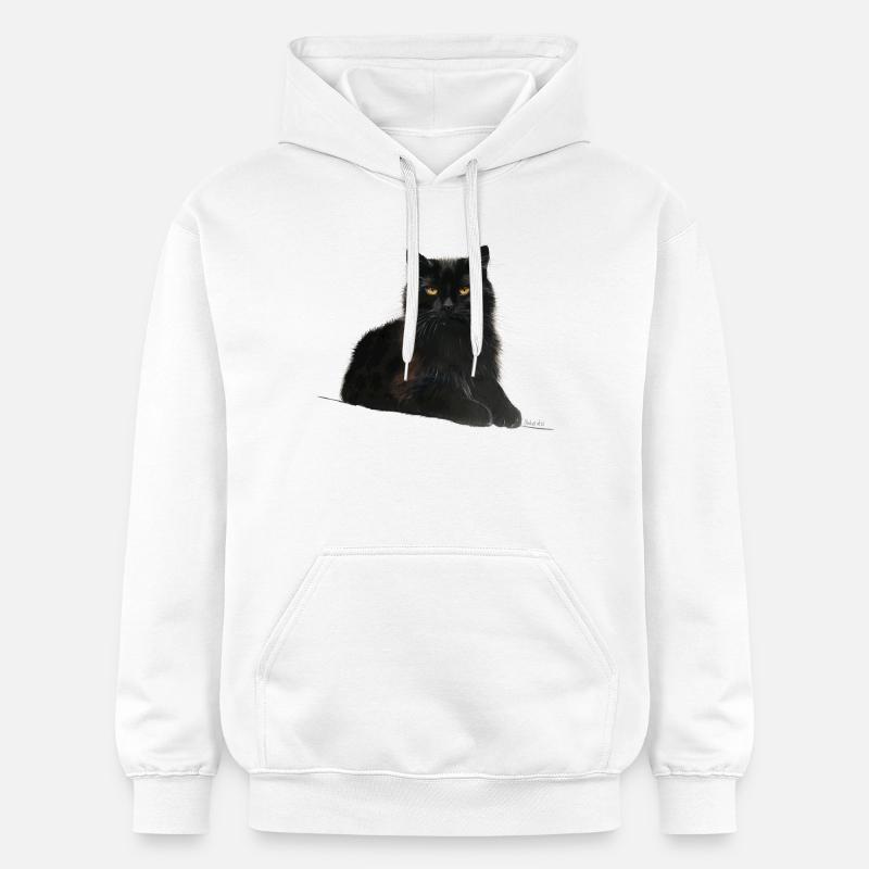 Chat - Sweat à capuche Softstyle® Gildan Unisexe - blanc