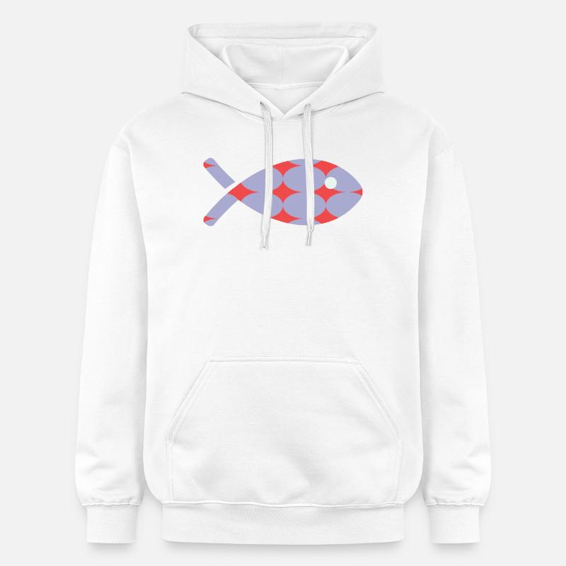 SARDINE. POISSON. POISSON D'AVRIL - Sweat à capuche Softstyle® Gildan Unisexe - blanc
