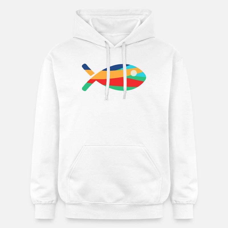 POISSON. - Sweat à capuche Softstyle® Gildan Unisexe - blanc