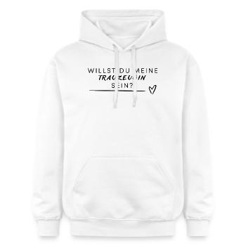 Willst du meine Trauzeugin sein? - Gildan Unisex Softstyle® Midweight Hoodie - Weiß - Vorne - Liana (172cm) & Jaron (178cm)