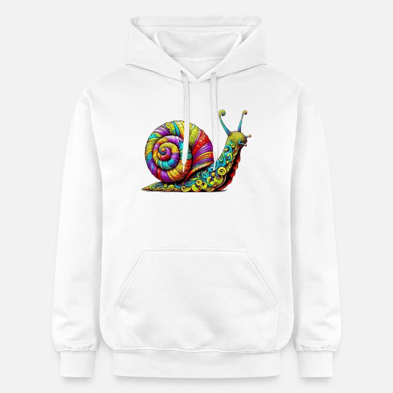 Escargot - Sweat à capuche Softstyle® Gildan Unisexe - blanc