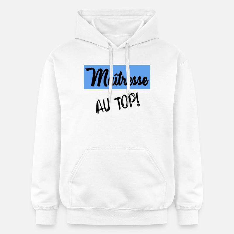 MERCI MAÎTRESSE - Sweat à capuche Softstyle® Gildan Unisexe - blanc