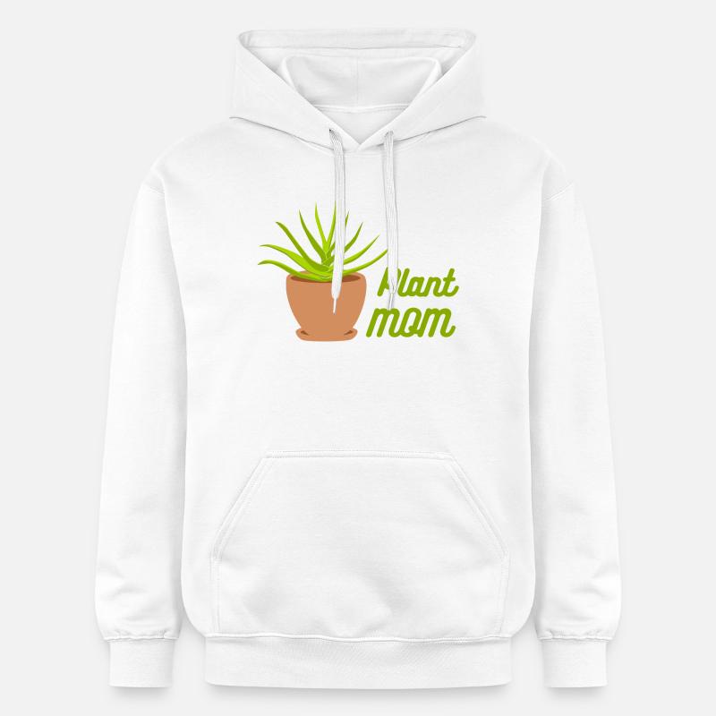 Plante Maman Aloe Pot Illustration - Sweat à capuche Softstyle® Gildan Unisexe - blanc
