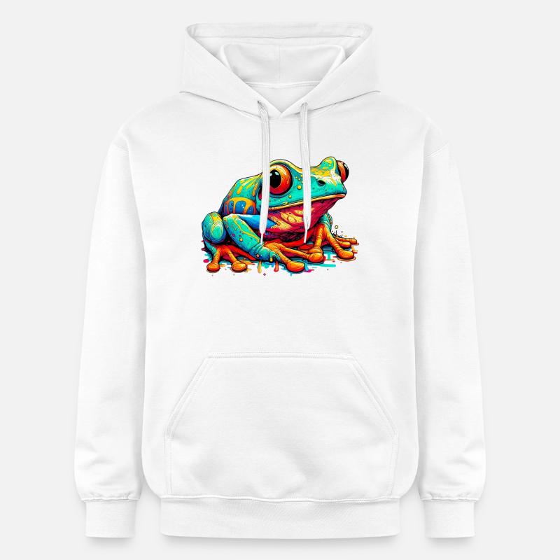 Grenouille - Sweat à capuche Softstyle® Gildan Unisexe - blanc