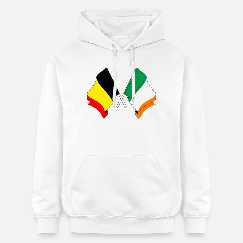 Drapeau Belgique, drapeau Irlande - Sweat à capuche Softstyle® Gildan Unisexe - blanc