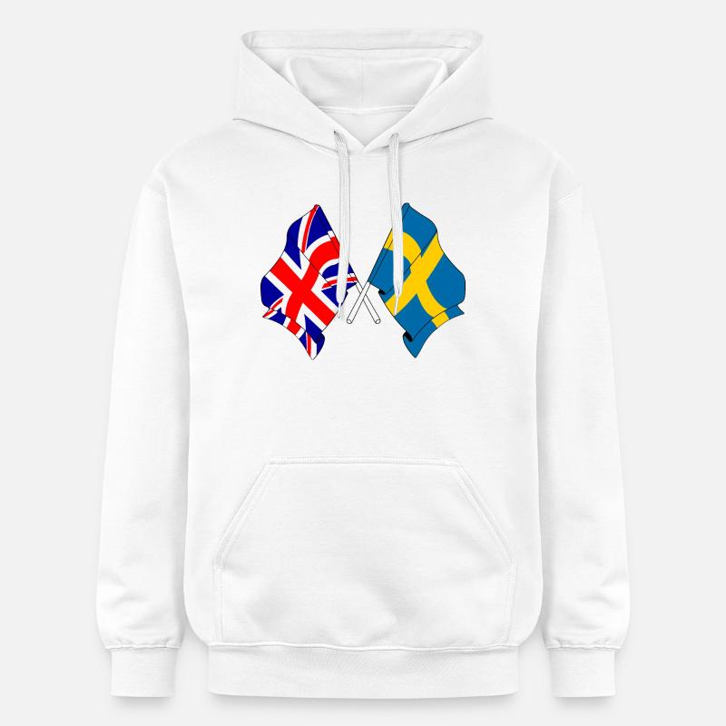 DrapeauAngleterre, drapeau Suède - Sweat à capuche Softstyle® Gildan Unisexe - blanc