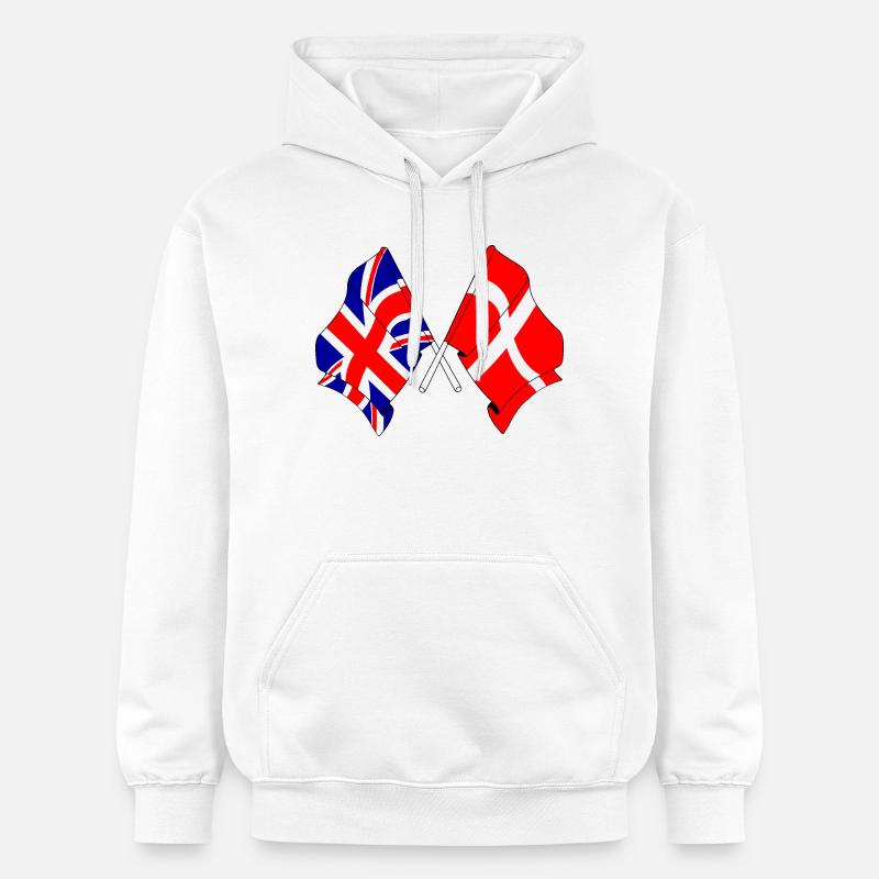 Drapeau de l’Angleterre, drapeau du Danemark - Sweat à capuche Softstyle® Gildan Unisexe - blanc