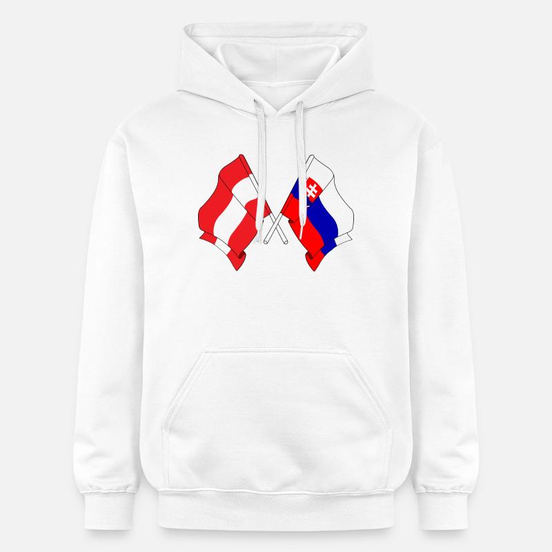 Drapeau Autriche, drapeau Slovaquie - Sweat à capuche Softstyle® Gildan Unisexe - blanc