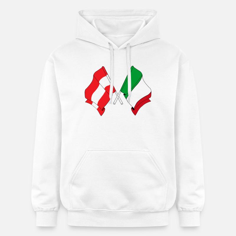 Drapeau Autriche, drapeau Italie - Sweat à capuche Softstyle® Gildan Unisexe - blanc