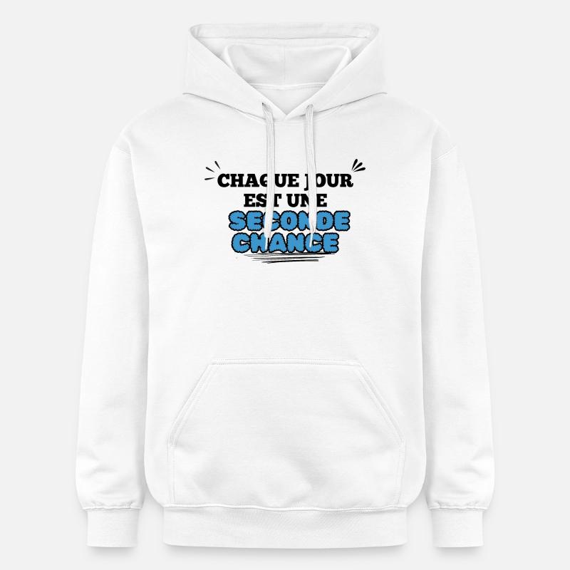 Surtitre Esperance Seconde Chance - Sweat à capuche Softstyle® Gildan Unisexe - blanc