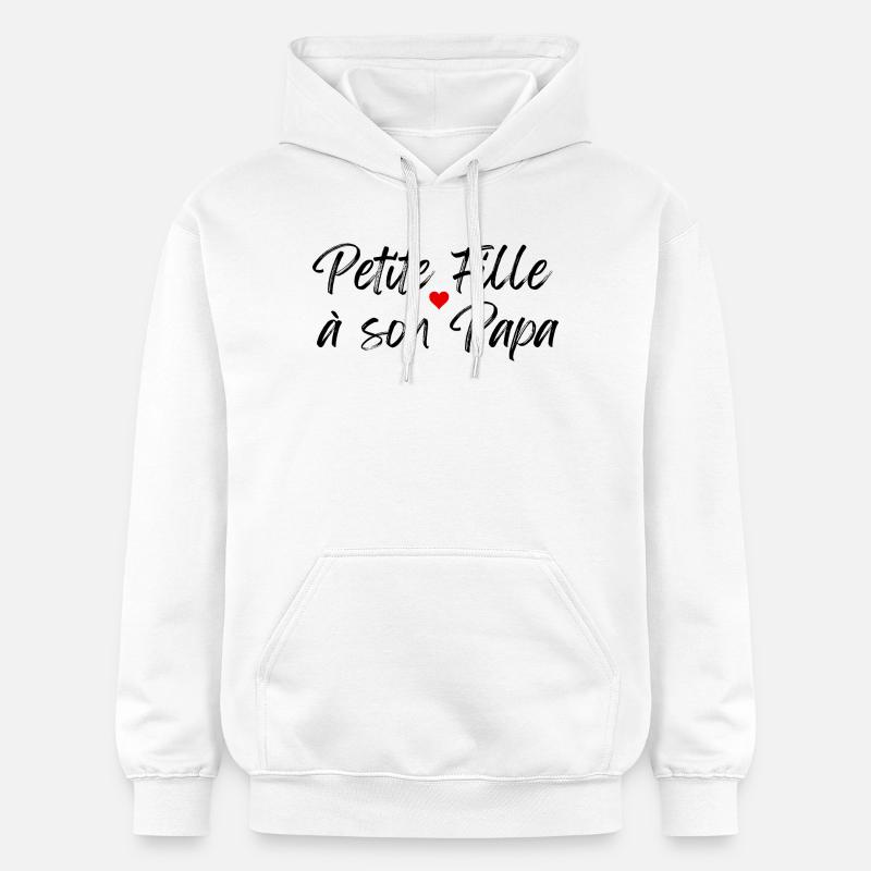Kleines Mädchen mit ihrem Papa - Gildan Unisex Softstyle® Midweight Hoodie - Weiß