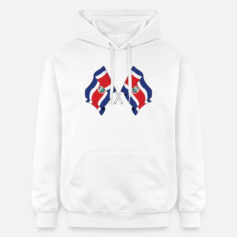 Deux drapeaux du Costa Rica - Sweat à capuche Softstyle® Gildan Unisexe - blanc