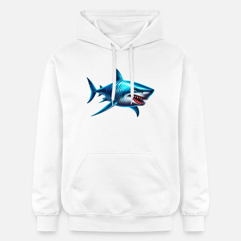 Requin - Sweat à capuche Softstyle® Gildan Unisexe - blanc
