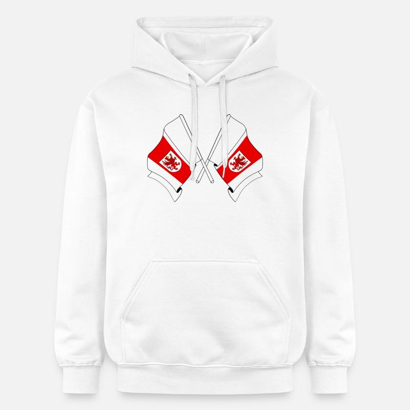 Deux drapeaux de Poméranie occidentale - Sweat à capuche Softstyle® Gildan Unisexe - blanc
