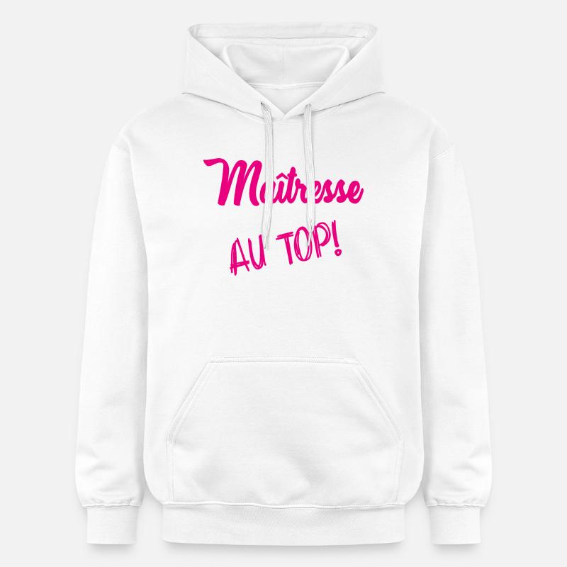 MAÎTRESSE. MERCI. MERCI MAÎTRESSE - Sweat à capuche Softstyle® Gildan Unisexe - blanc
