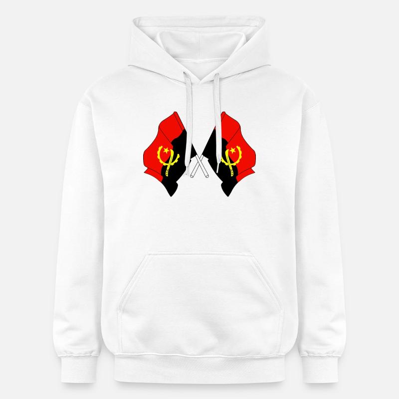 Deux drapeaux Angola - Sweat à capuche Softstyle® Gildan Unisexe - blanc