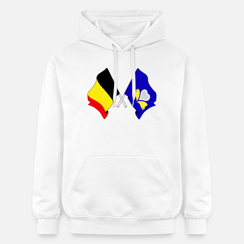 Drapeau Belgique, Région de Bruxelles-Capitale - Sweat à capuche Softstyle® Gildan Unisexe - blanc