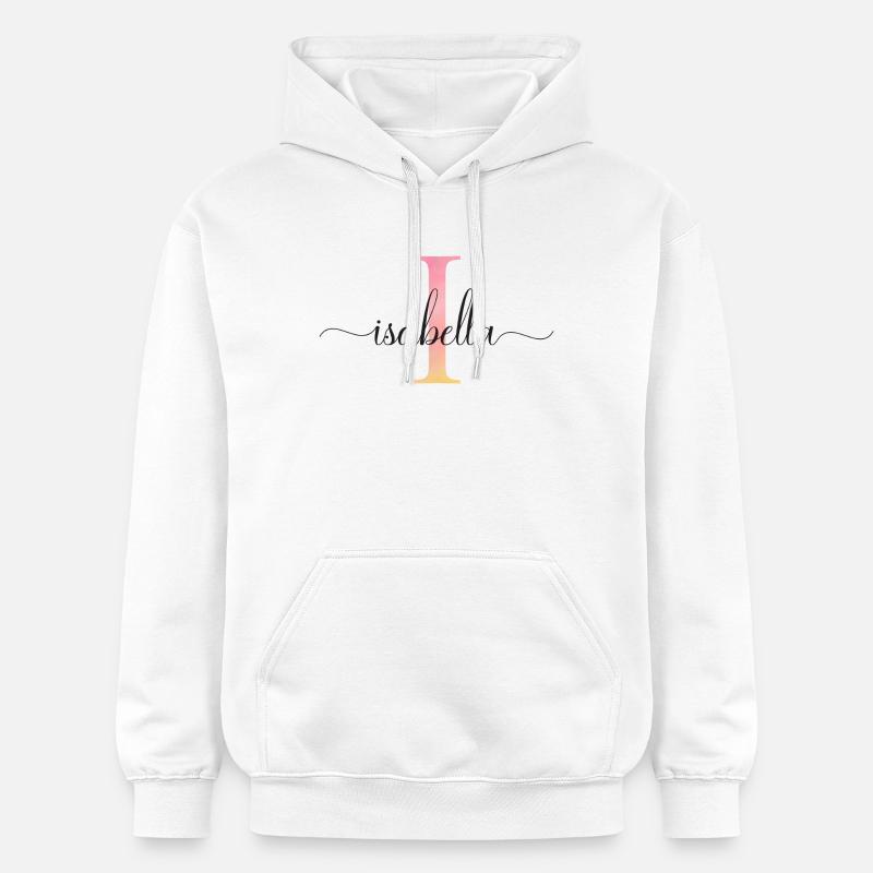 J | Monogramme | Nom | Isabelle |Aquarelle - Sweat à capuche Softstyle® Gildan Unisexe - blanc