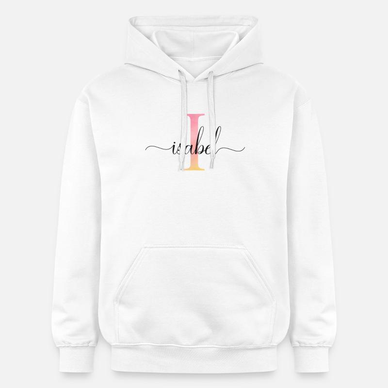 J | Monogramme | Nom | Isabelle |Aquarelle - Sweat à capuche Softstyle® Gildan Unisexe - blanc