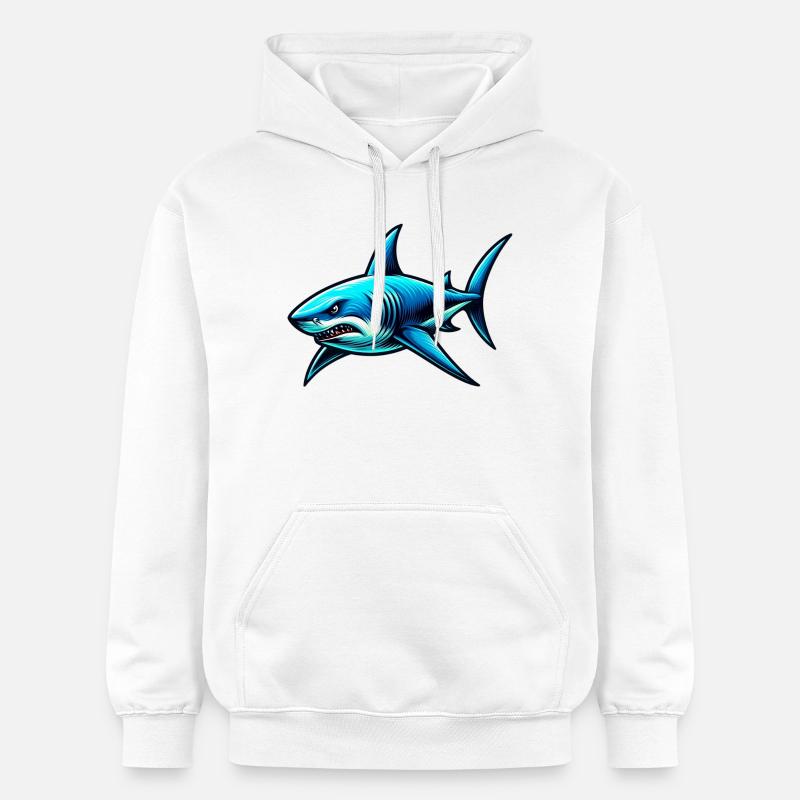 Requin - Sweat à capuche Softstyle® Gildan Unisexe - blanc