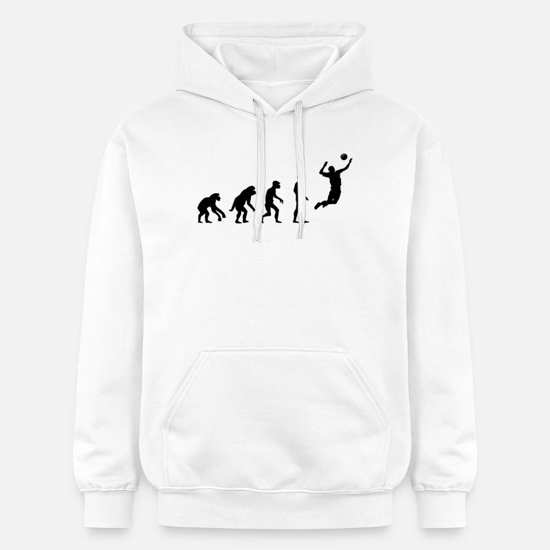 Retro volleyball Evolution Icône du beach-volley - Sweat à capuche Softstyle® Gildan Unisexe - blanc