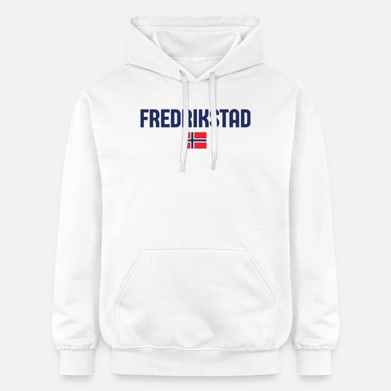 Vibrant Fredrikstad Design - Sweat à capuche Softstyle® Gildan Unisexe - blanc