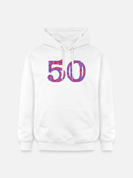 50. 50 ÅR. 50 ÅRS JUBILÆUM. 50 ÅRS JUBILÆUM. - Gildan Softstyle® Midweight unisex-hoodie - hvid