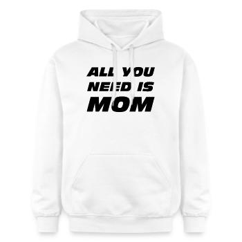 Alles, was du brauchst, ist Mama - Gildan Unisex Softstyle® Midweight Hoodie - Weiß - Vorne - Liana (172cm) & Jaron (178cm)