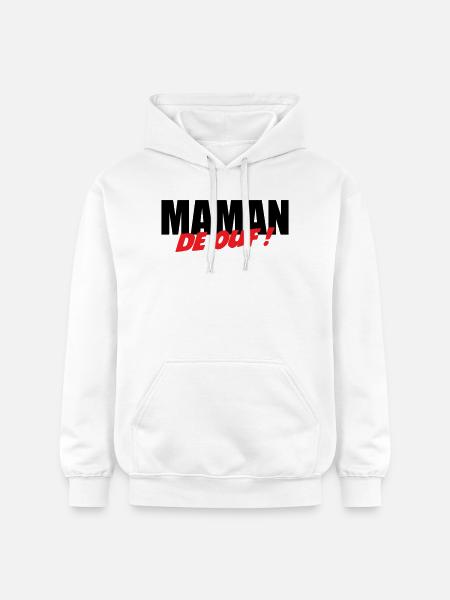 Maman de ouf ! - Sweat à capuche Softstyle® Gildan Unisexe - blanc