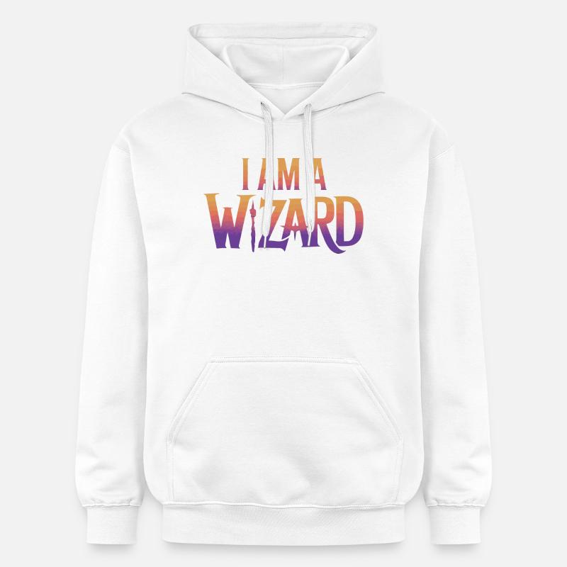 Ich bin ein Zauberer Textdesign - Gildan Unisex Softstyle® Midweight Hoodie - Weiß