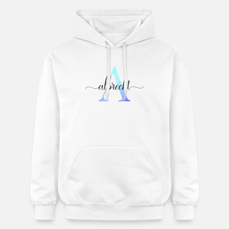 A| Monogramme | Nom | Albrecht | Aquarelle - Sweat à capuche Softstyle® Gildan Unisexe - blanc