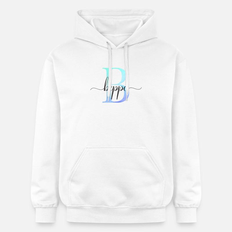B| Monogramme | Nom | Beppo | Aquarelle - Sweat à capuche Softstyle® Gildan Unisexe - blanc