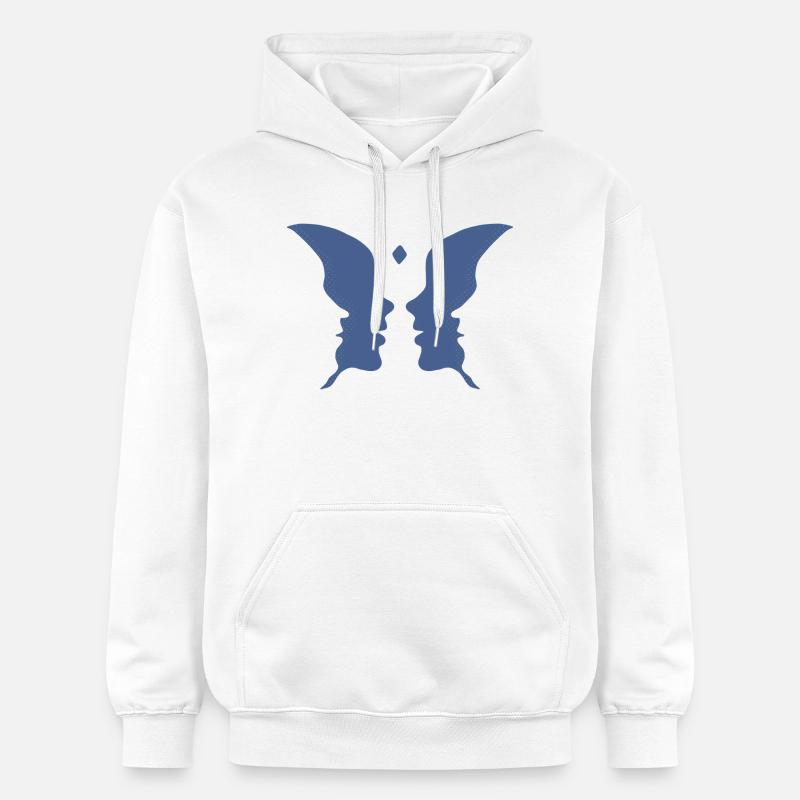 Küssende Gesichter oder ein Schmetterling - Gildan Unisex Softstyle® Midweight Hoodie - Weiß