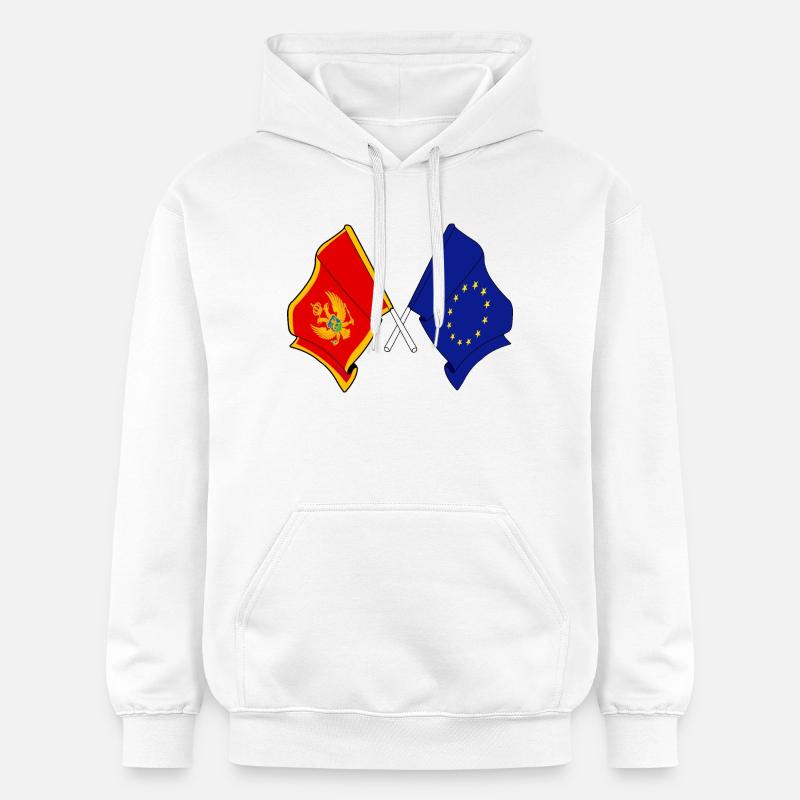 Drapeau du Monténégro, drapeau de l’Europe - Sweat à capuche Softstyle® Gildan Unisexe - blanc